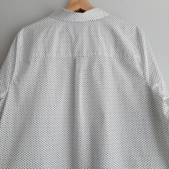 IN EVERY STORY Penningtons Utility Sleeve Button Down Shirt Polka Dot B&W Sz 1X - Picture 13 of 16